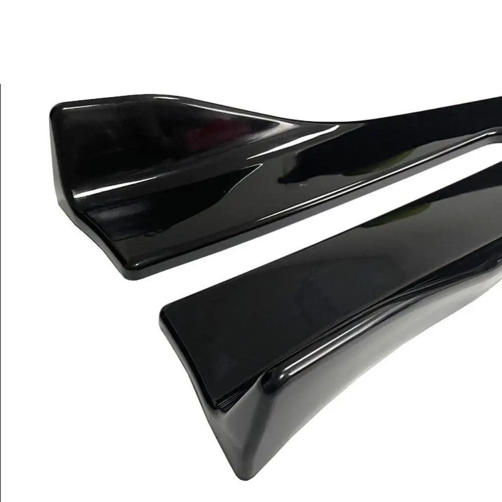 35/48cm Universal Fit Car Spoiler Lateral Bumper Rear Side Skirt Lip Rocker Wings Carbon Fiber Glossy Black Protection Trims view 4