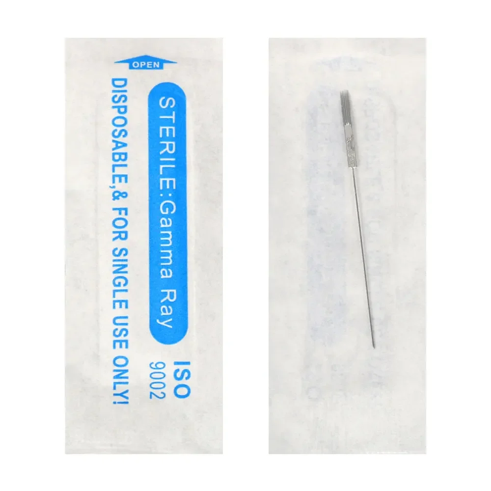 30/50/100Pcs Microblading Tattoo Needles Disposable Eyebrow Needle Blade 5F 7F Pin Single Round Blades Permanent Makeup Needles