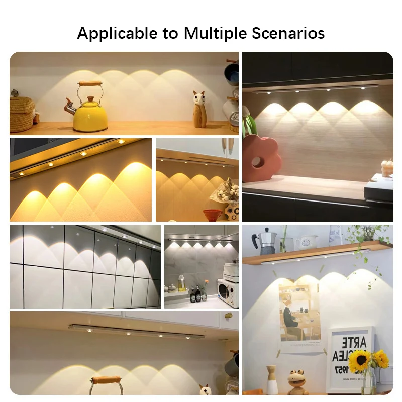 Wireless LED Lights, Intelligent Human Body Sensing Wall Lamp, Atmosphere Light Strip,for Wardrobe,Wine Cabinet, Entrance,Toilet