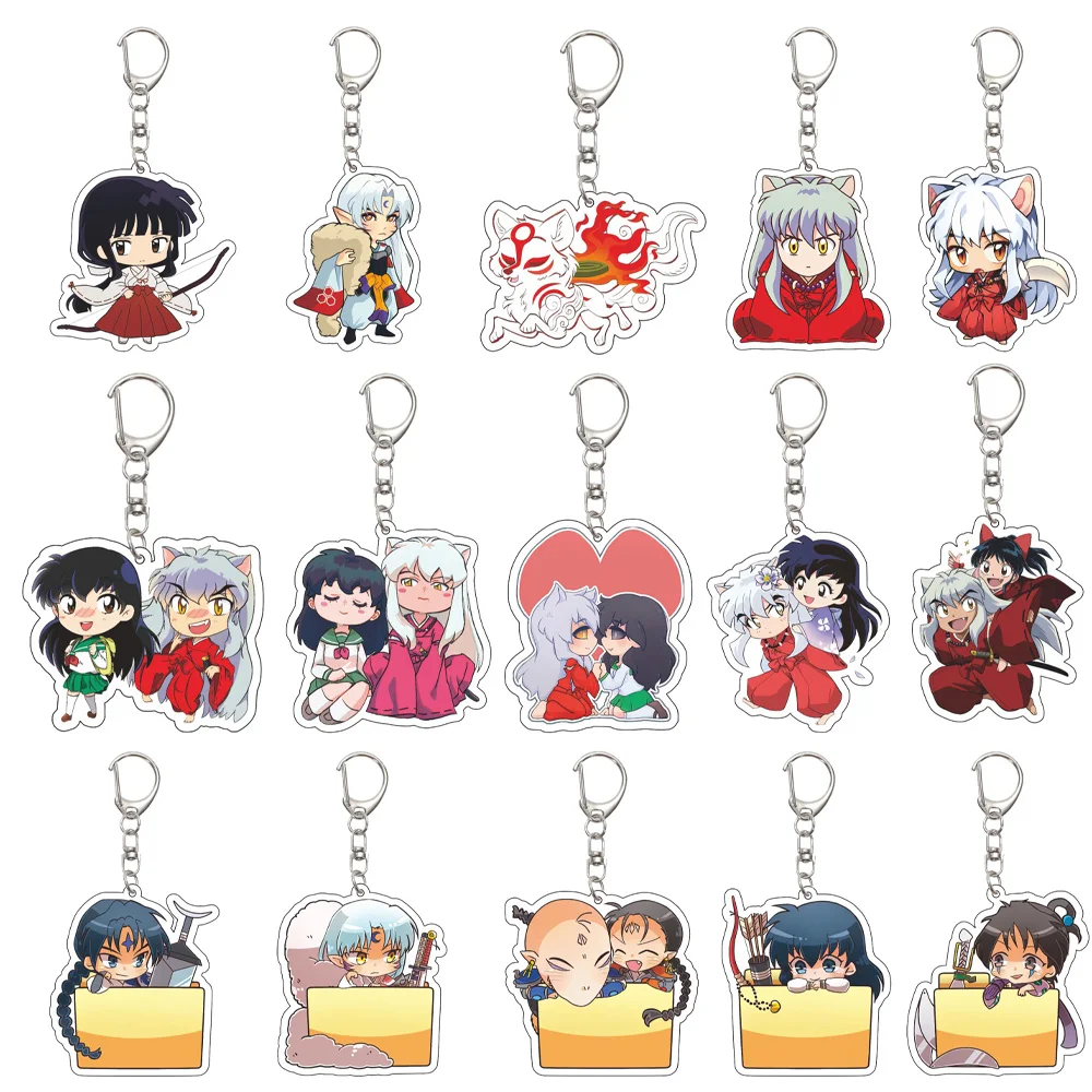 LLavero de Anime Inuyasha de 55MM, llavero Higurashi Kagome/Miroku/Sango/Kirara, placa modelo acrílica, regalos de navidad