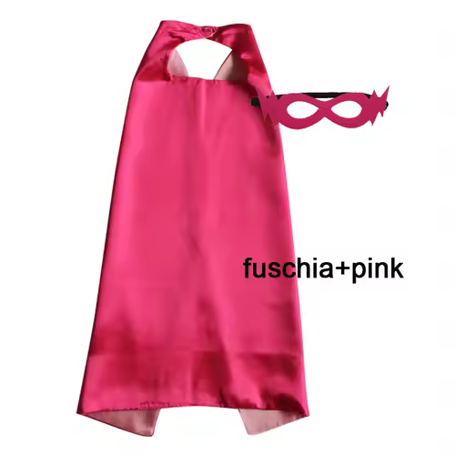 Superhero Capes with Mask REVERSIBLE Two Colored Child Cape Birthday Party Favor Satin Solid Capes Boys Girls Satin Capes - Image 4