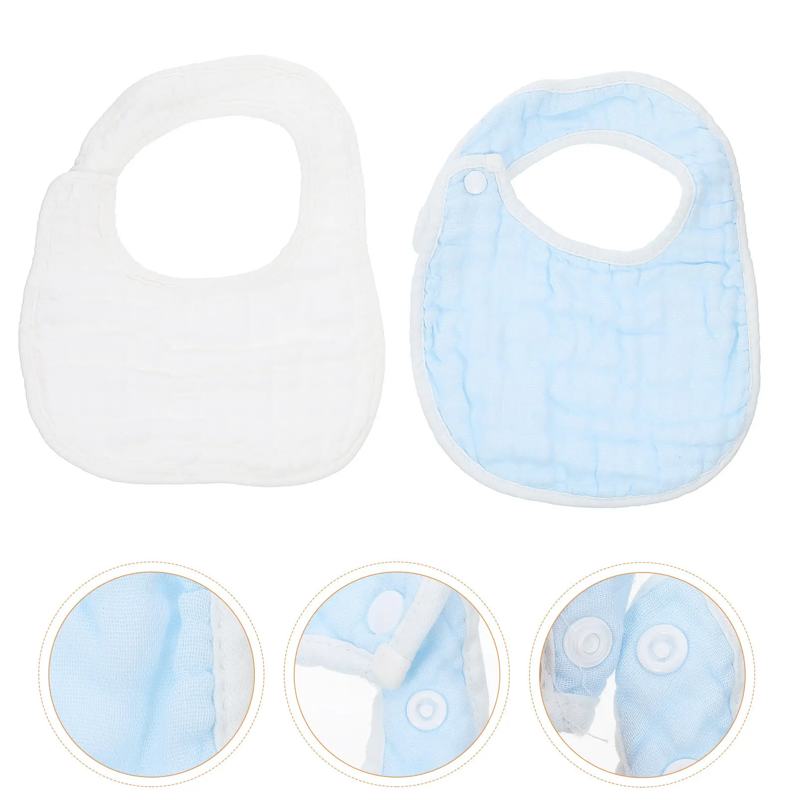 

2Pcs Baby Cotton Gauze Bibs Soft Lightweight Absorbent Baby Shower Birthday Gift Infant Toddler U-Shaped Drool Bibs