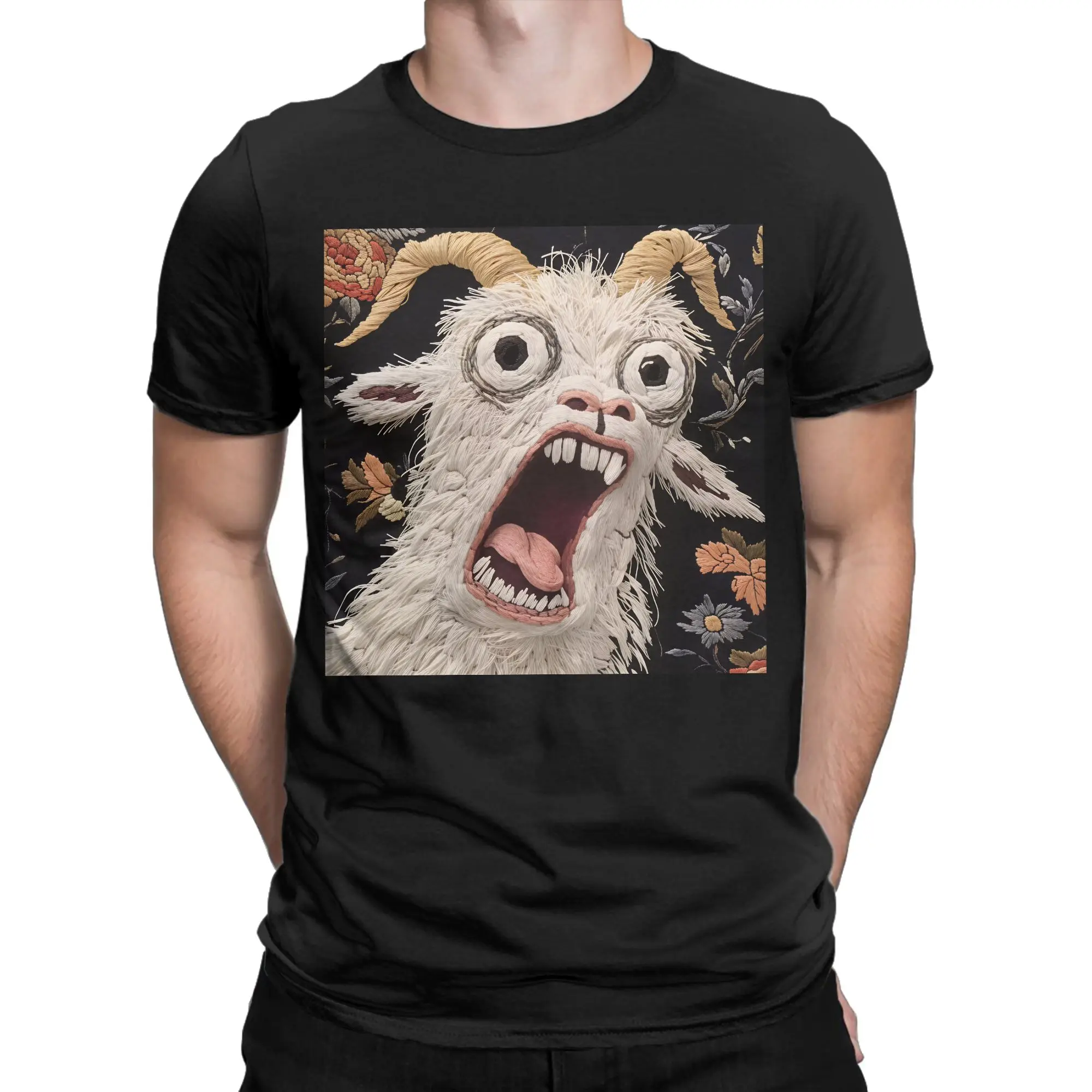 Screaming Goat Funny Animal T Shirt  Hip Hop T Shirts Short-Sleeved Y2K Casual Tshirt Summer 100 Cotton Plus Size 5XL Top Tees