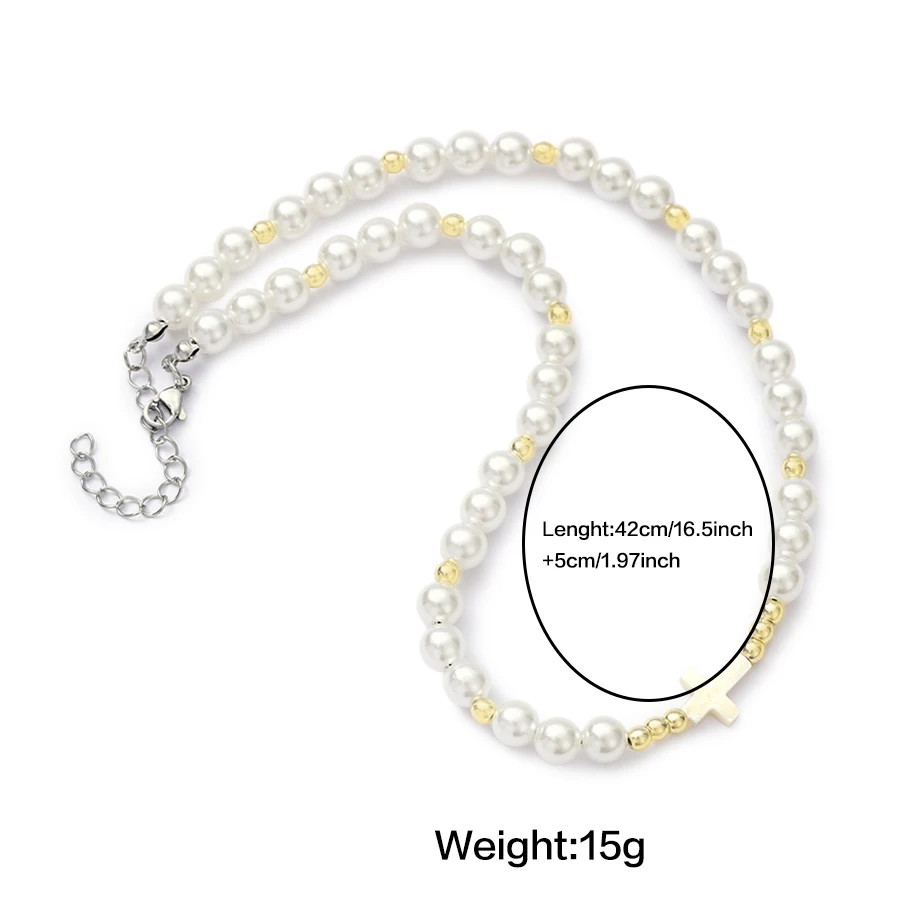 Noter Elegante modische Halskette für Damen, verstellbar, mit Perlen verziert, Halsaccessoire, Urlaub, vielseitiger Schmuck – Detail 4