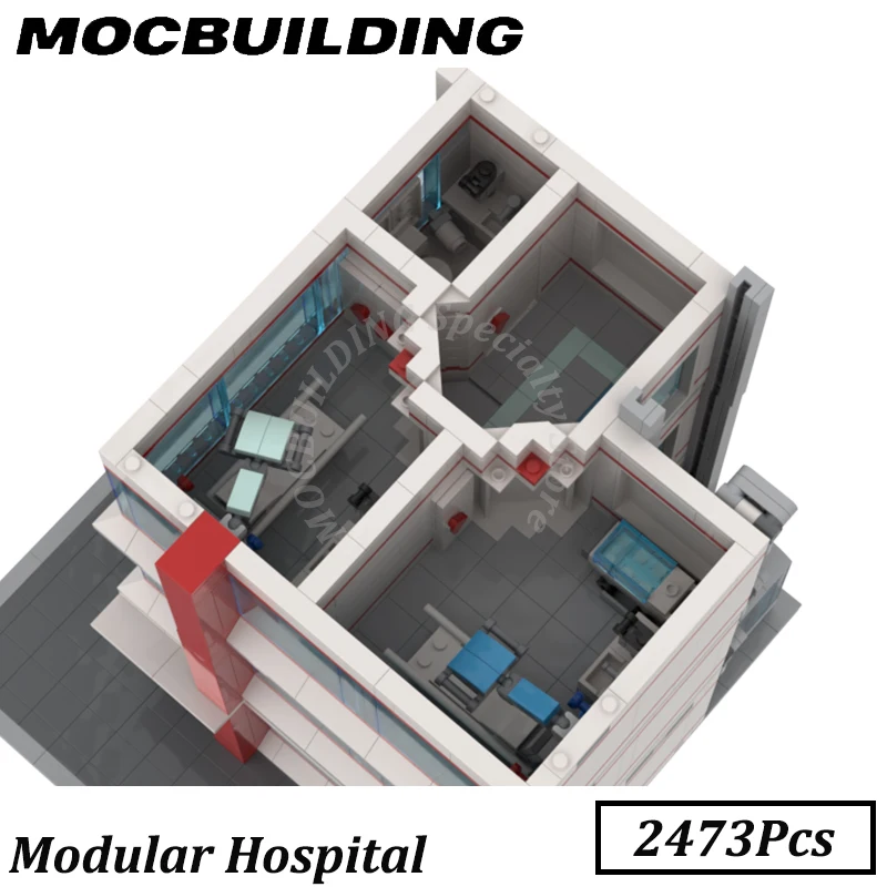 Modular Street View Hospital Buildings Display MOC Building Blocks Bricks Construction Toys Gifts Christmas