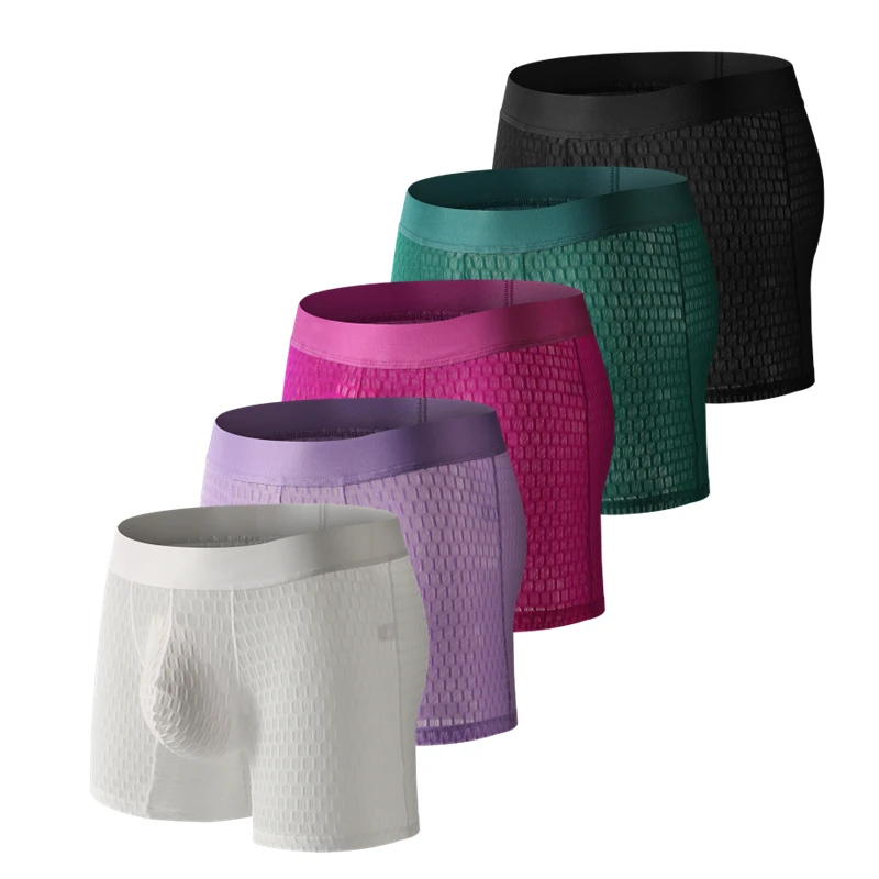 

2pcs Men's Lace Panties Underwear Man Sexy Long Leg Shorts Underwear Breathable Ropa Interior Hombre Boxershorts Men Long Boxers