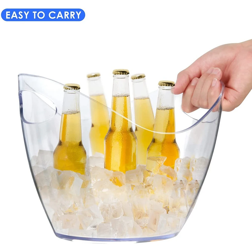 Ice Bucket Wine Bucket, 4 Liter Plastic Tub for Drinks and Parties, Perfect for Wine, Champagne, Cocktail Bar