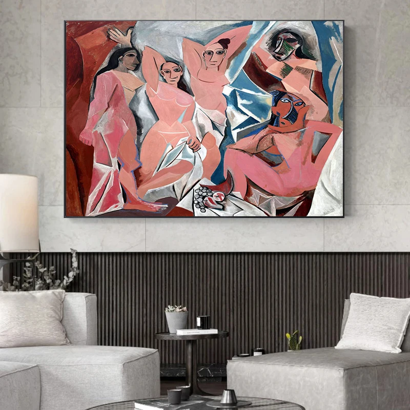 Abstract Modern Picasso Ladies of Avignon Poster Canvas Painting Poster and Print Cuadros Wall Art Picture Home Decoration