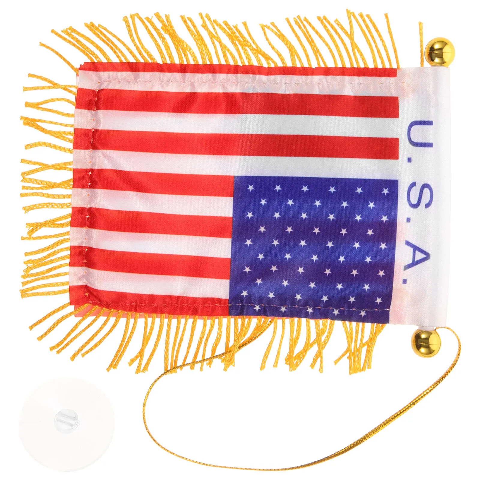 

Car Rearview Mirror Hanging Flag Decoration National Flag Tassel Durable Fade Resistant Rearview Mirror Charm Ornament