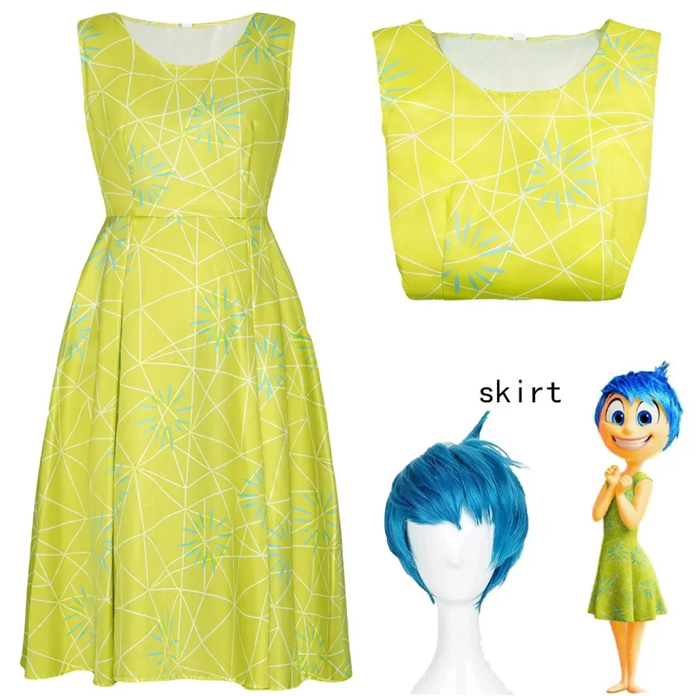 

Inside Out 2 Lele Joy Cosplay Dress Intensa Mente Cross Border Baby Dress Children'S Role Play Skirt Kids Gift