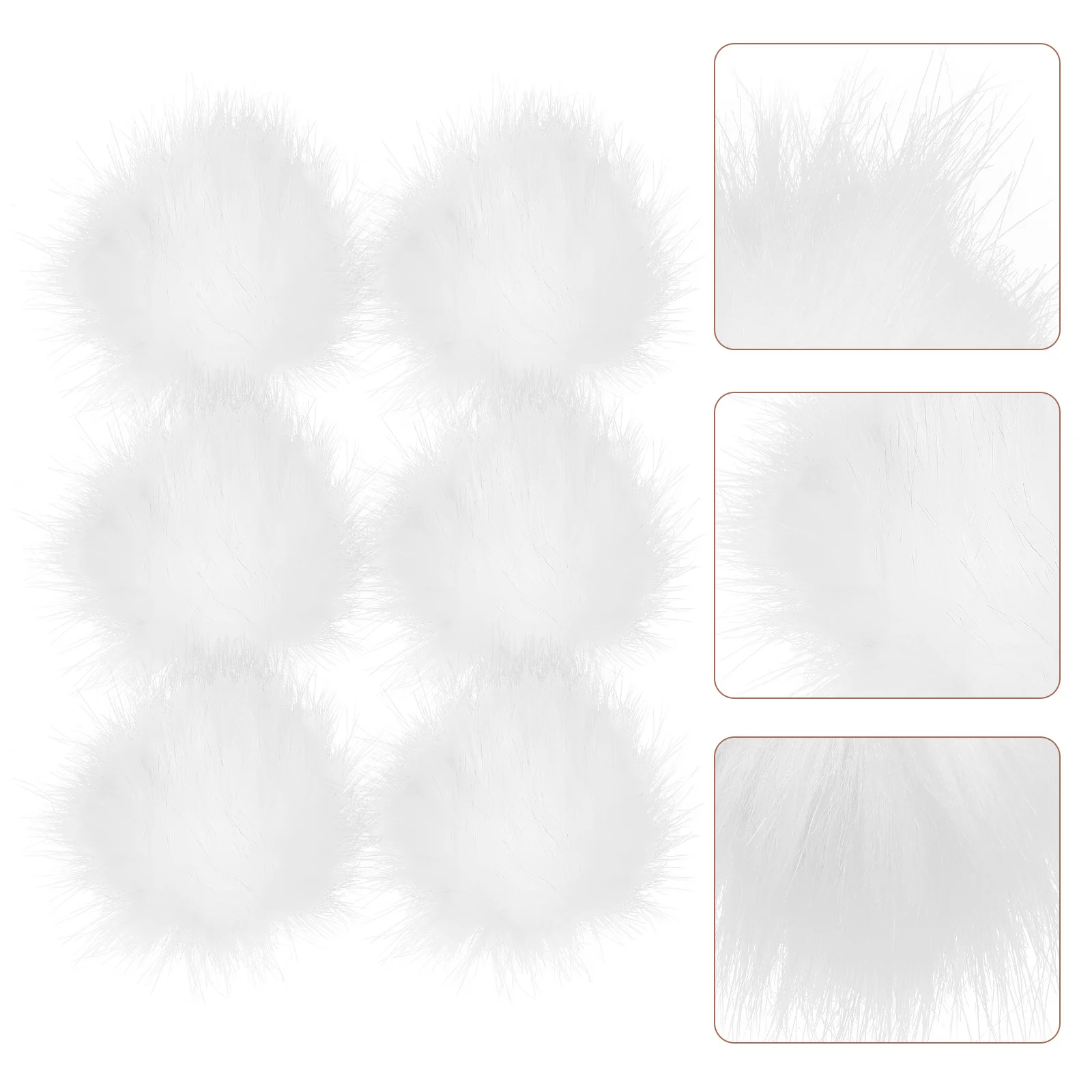 

6Pcs Artificial Pom Poms DIY Material for Hats Bags Shoes Scarves Keychains DIY Craft Supplies Faux Fur Pom Poms
