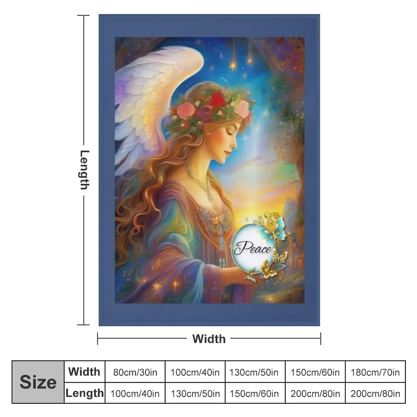 Peace Angel Throw Blanket Large Beautifuls Hair cosplay anime Blankets