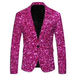 Men's 3D Sequin Suit Printed Pocket Lapel Button Up Suit Suit Style One Outerwear Wedding Costumes Jacket Casual 26821564