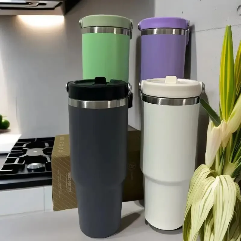 887ML Stainless Steel Thermal Water Bottle Keeps Cold and Heat Thermal Mug Portable Tumbler Vacuum Flask Car Insulated Cup