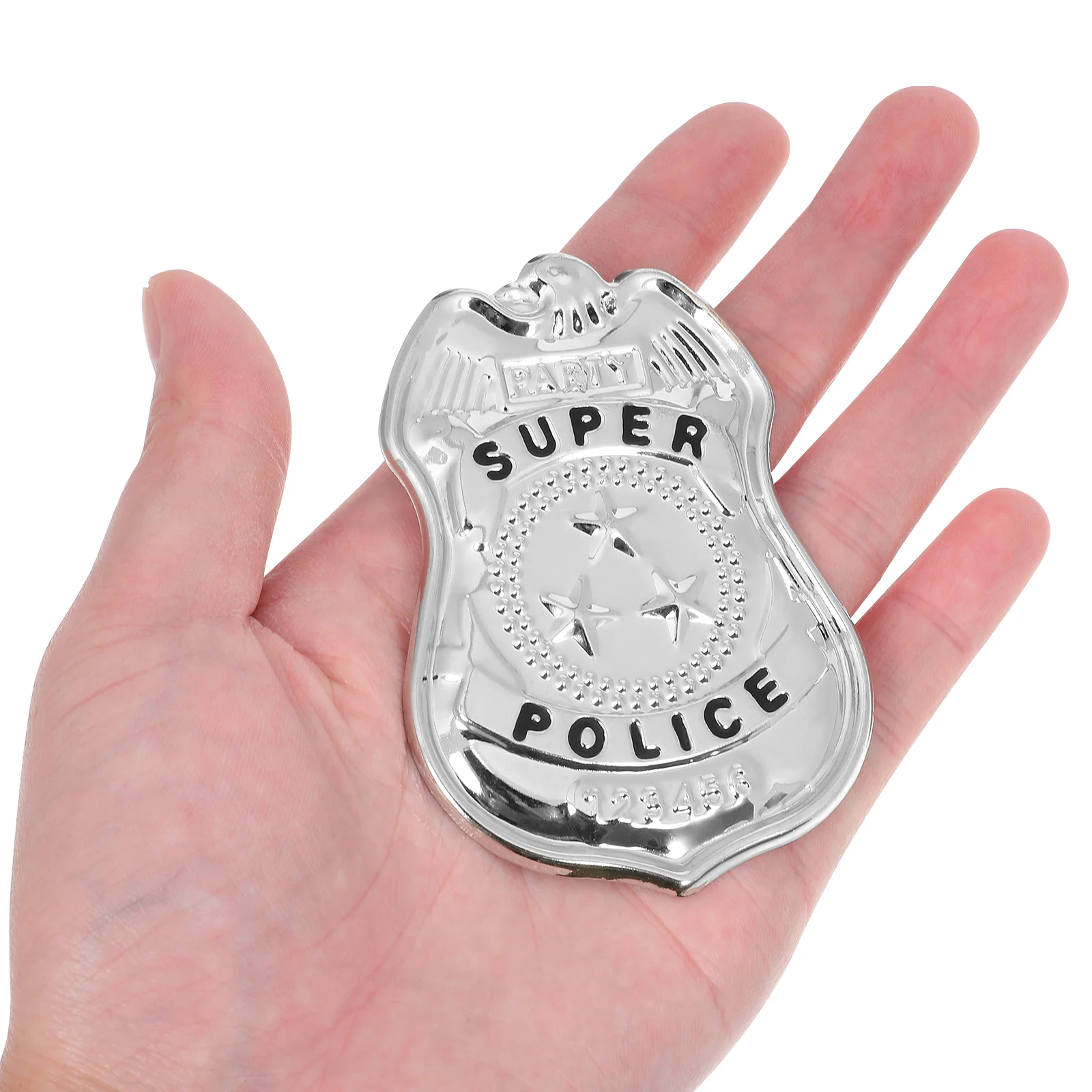 2 Pcs Halloween Toys Police Badge Brooch Decorate Cosplay Prop Portable Pin Party Supplies Silver Lifelike Miss