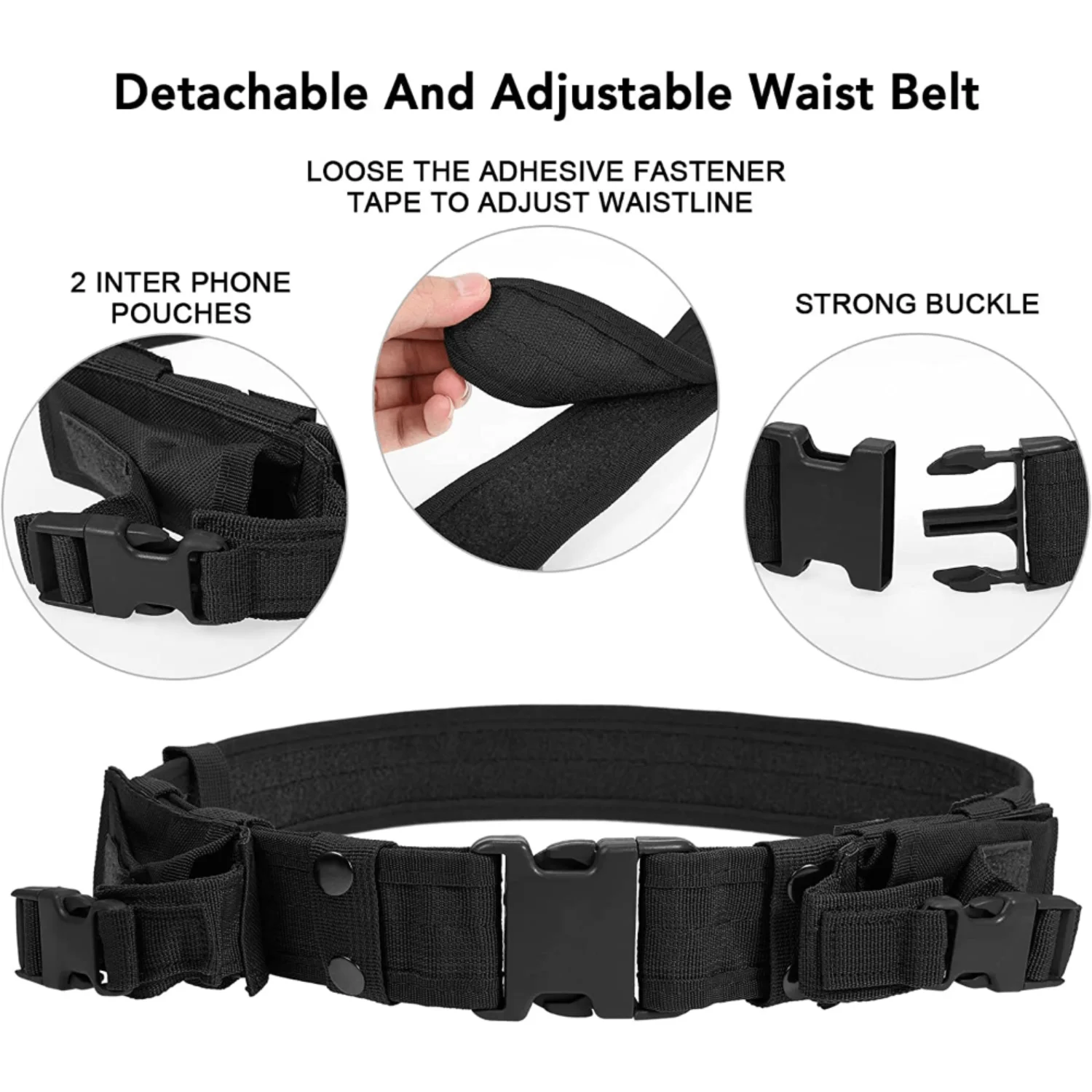 Men's Training Vest with Detachable Belt and Holster - Subcompact, Compact, and Standard Compatible