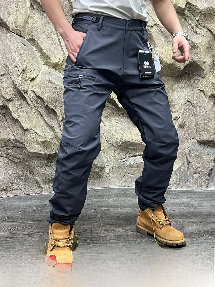 

Мужские повседневные брюки Thiened для улицы с завязками на талии и теплыми джинсами с прямыми штанинами Fce и молодежные