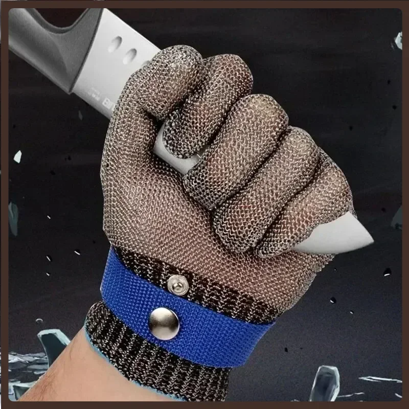 Stainless Steel Gloves Anti-cut Safety Cut Resistant Hand Protective Metal Meat Mesh Glove for Butcher Wire Knife Proof Stab