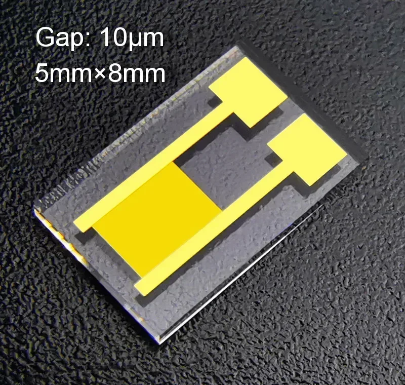 Electrodo interdigital transparente de 10 micrones/chip sensor bioelectroquímico de gas MEMS de vidrio de cuarzo (5 piezas)