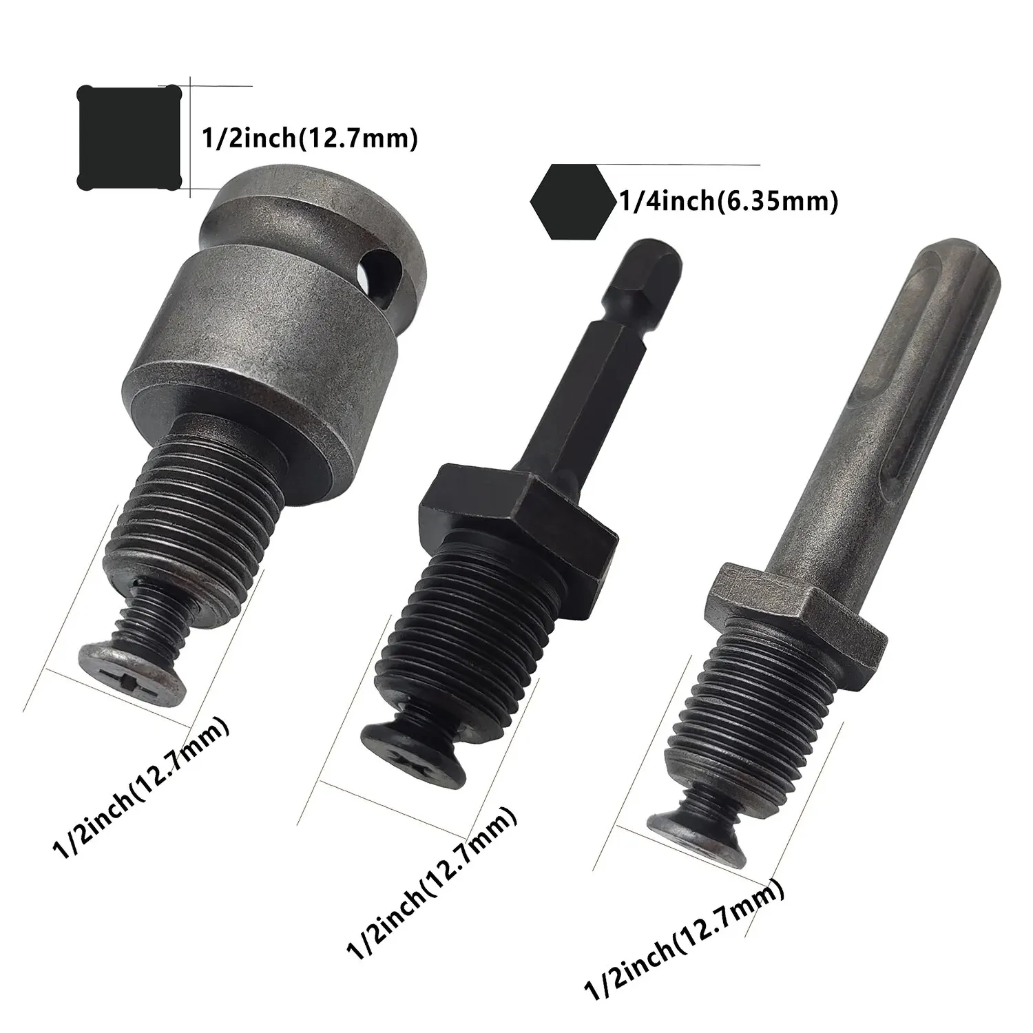 Metal Heavy Duty 1/2-20UNF 13mm Keyless Drill Chuck Hex Shank/SDS/Socket Square Female Adaptor Hardware Tool Professional