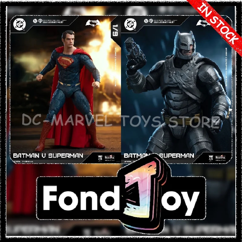 

In Stock Fondjoy BVS Deluxe Set 1/9 Batman v Superman：Dawn of Justice Armored Batman Battle Damaged Superman Action Figures