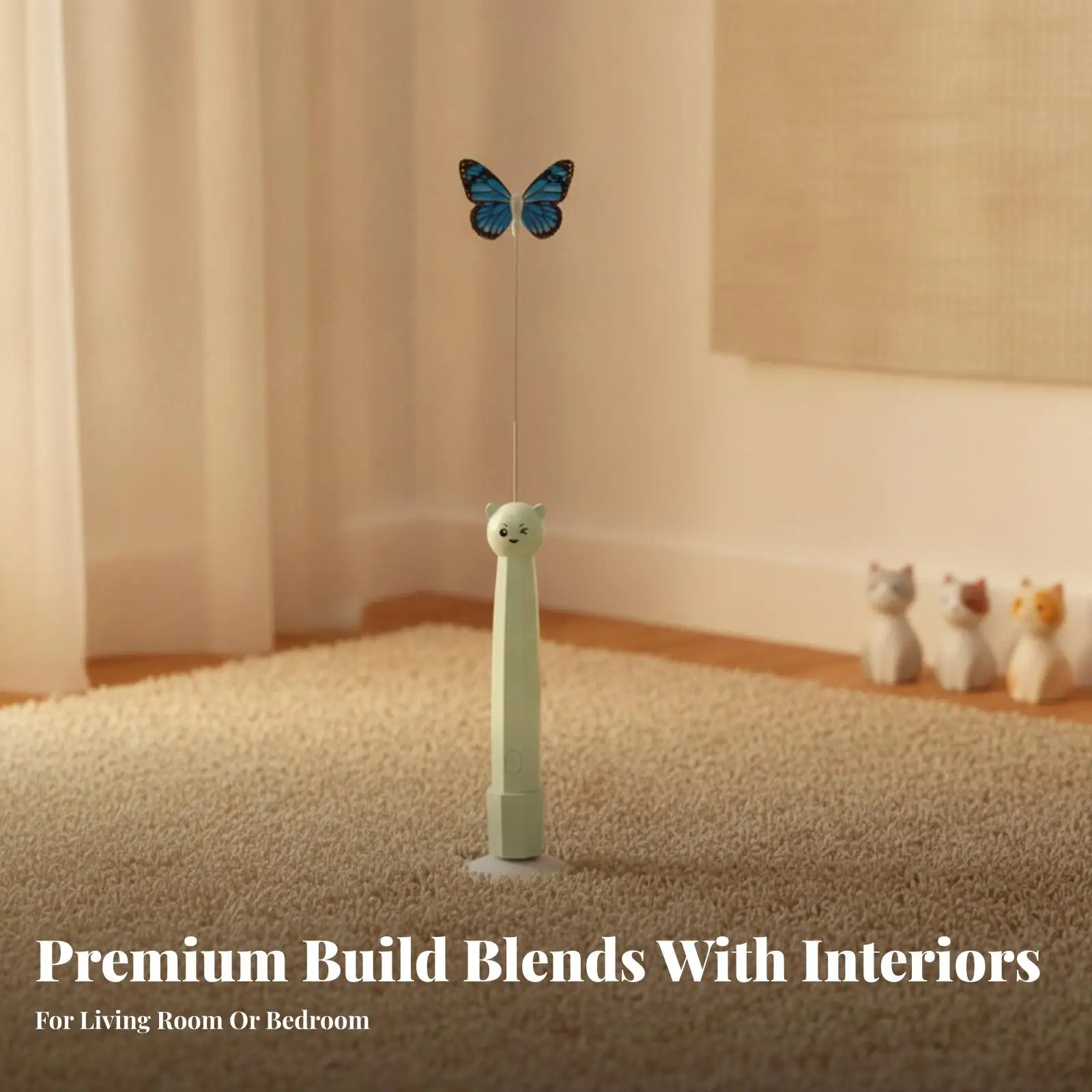 Interactive Cat Chaser with Stable Base and Remote Butterfly Teaser for Daily Indoor Feline Exercise