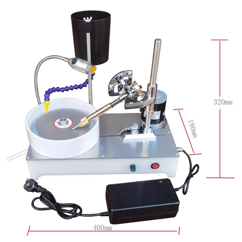 ماكينة طحن الأحجار الكريمة الصغيرة 120 وات 2800 دورة في الدقيقة أداة تلميع المجوهرات مطحنة اللفة المسطحة لعمل قطع الأحجار الكريمة