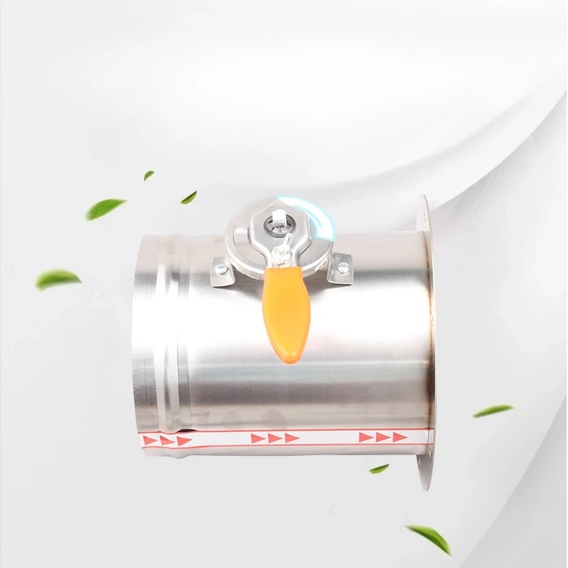 Stainless Steel 201 Damper Air Valve Manual Check Valve for 3/4/5/6/8 Inch Pipe with 50.5mm Flange