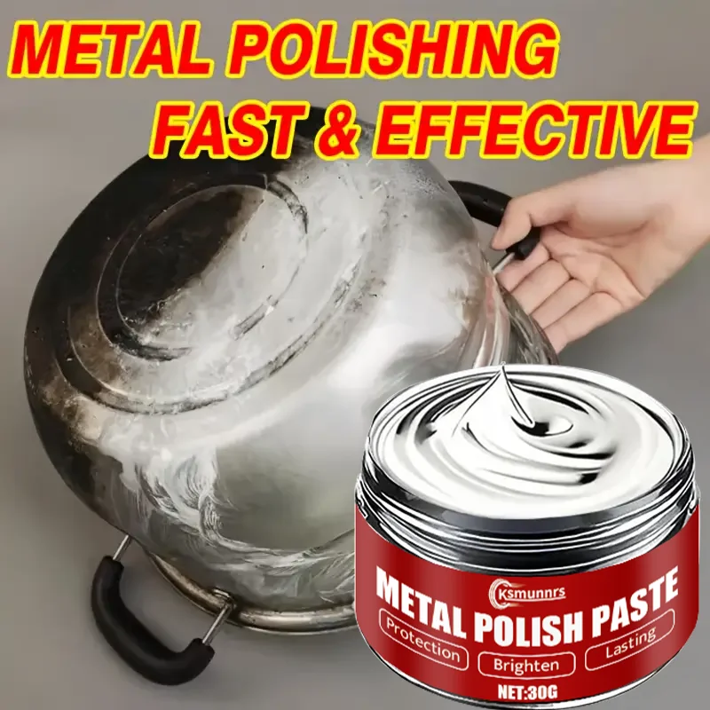 Metal Polishing Paste, Stainless Steel Quick Renovation Kit, Wheel Hub Oxidation Remover, Bathroom Chrome Restorer, Long-Lasting