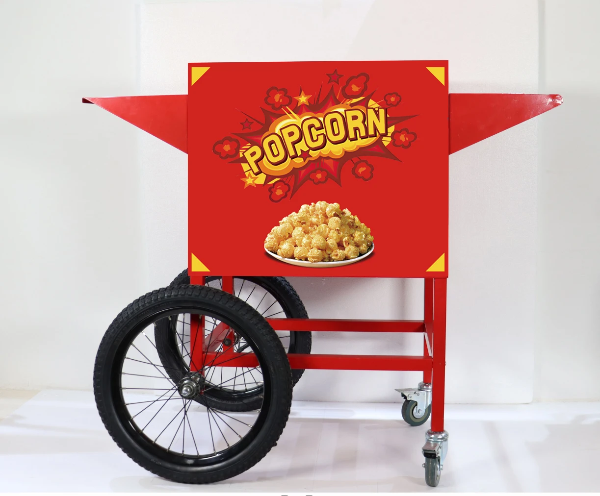 Factory price Popcorn cart machine Stainless steel popcorn machine with cart Outdoor food stall