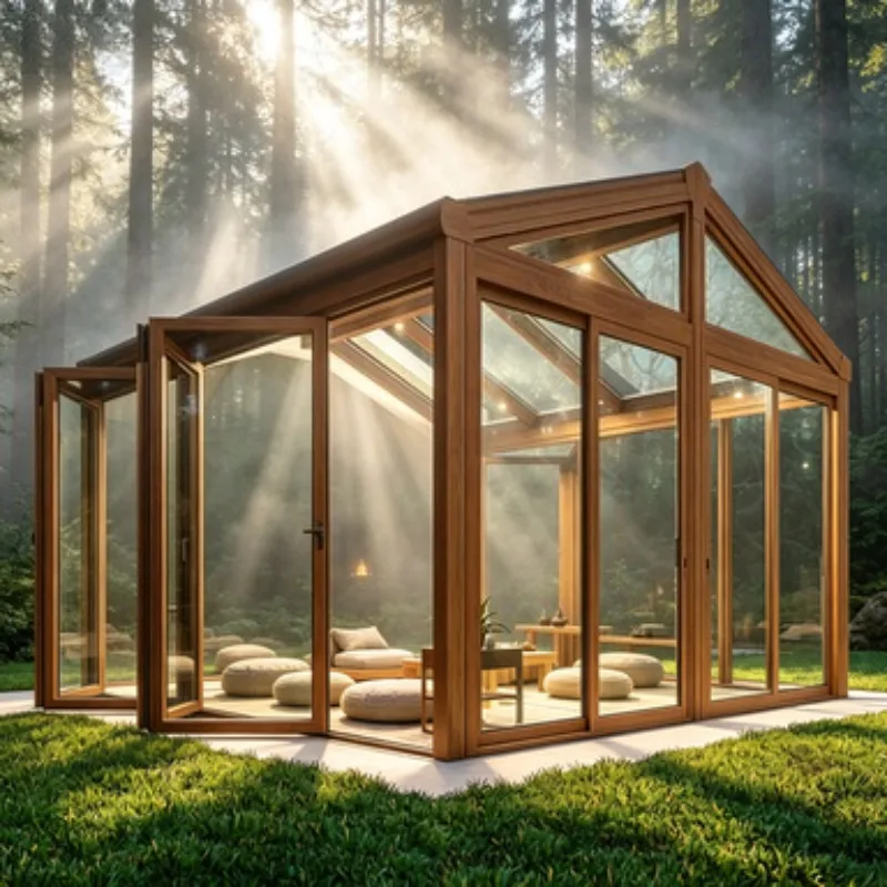 Laminated Glass Conservatory Aluminum Sunroom Glass Room Winter Garden Waterproof for Courtyard Terrace Use Work Site