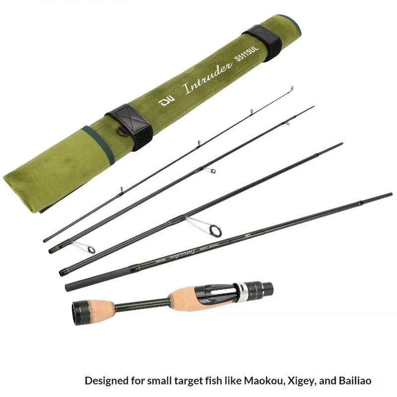 Diaozhiwu Micro Stream Lure Fishing Rod Portable Multi Section Travel Rod For Creek Hiking Exploration Angling Minnow White Fish