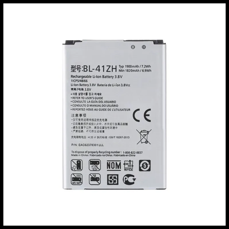 

Original Quality 1900MAH BL-41ZH BATTERY For LG Leon L50 C40 H345 MS345 D213N Battery BL41ZH