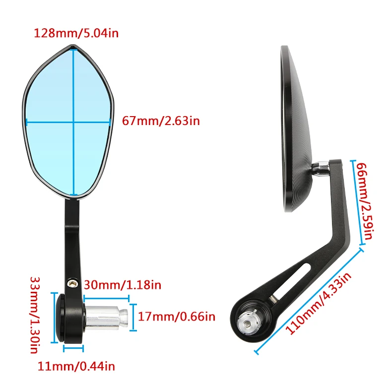 Wholesale Retro Modified CNC Side Rearview Black Sliver Universal 22mm Handlebar Motorcycle Rearview Mirrors