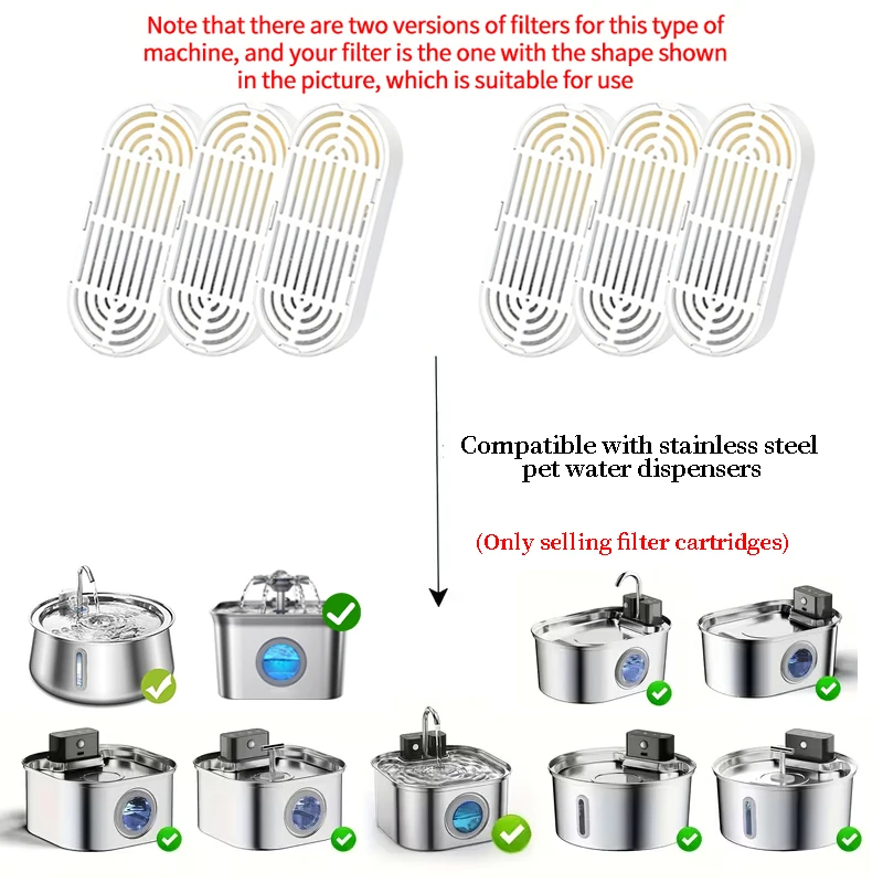 

Cat Water Fountain Replacement Filter Elements Pet Drinking Bowl Auto Drinking Fountain Filter for Cats Dog