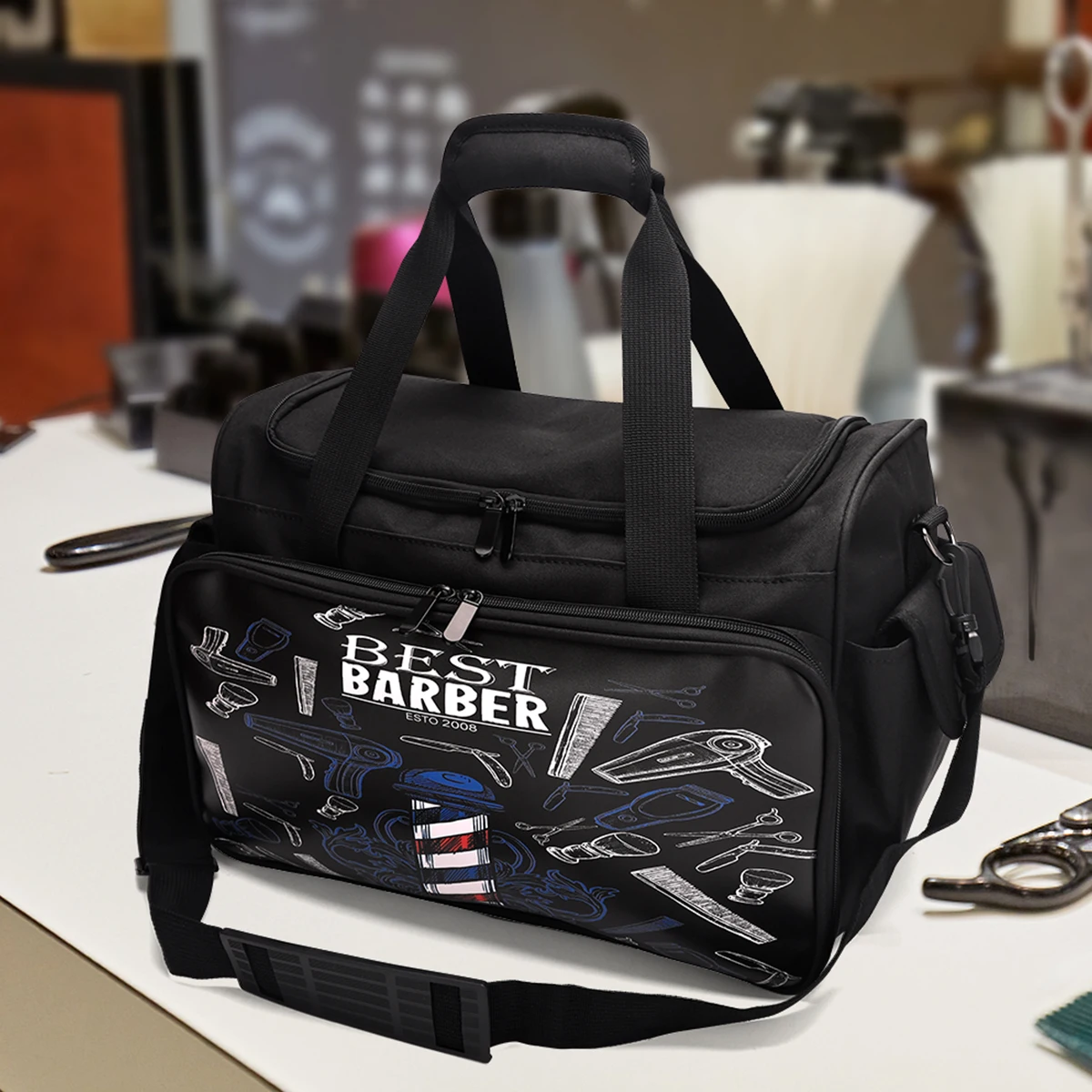Waterproof Barber Bag Cosmetic Toiletry Organized Multi-Layer Pouch Ideal for Travel Daily Use  Large Capacity