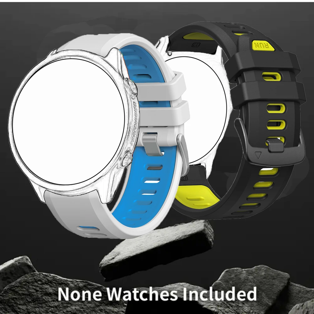 22 مللي متر حزام سيليكون رسمي للغارمين Forerunner 970 965 955 945 سوار معصم رياضي قابل للتنفس بلونين لـ Forerunner935 Correa