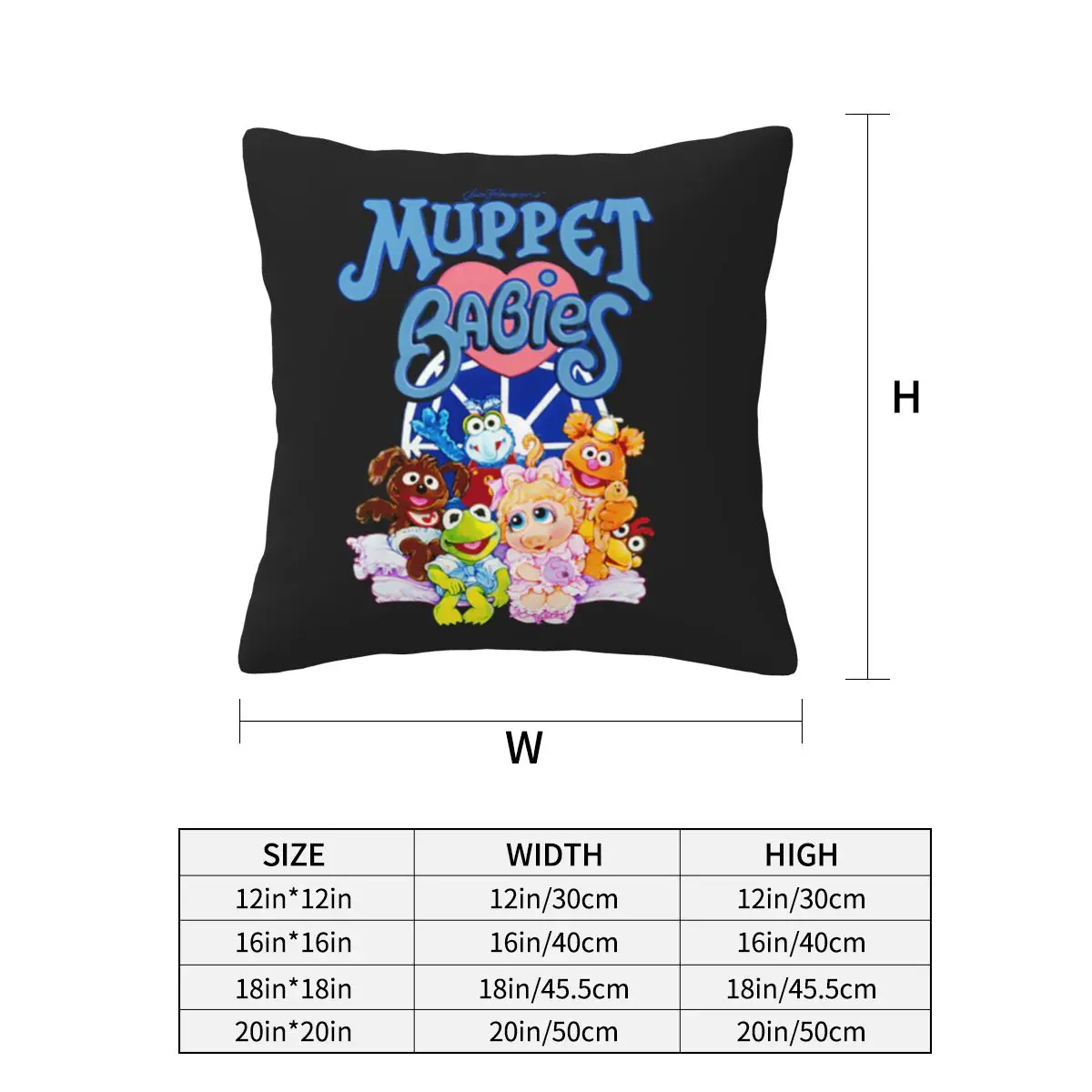 Muppet Babies Square Pillowcase Pillow Cover Cushion Decor Comfort Throw Pillow for Home Bedroom