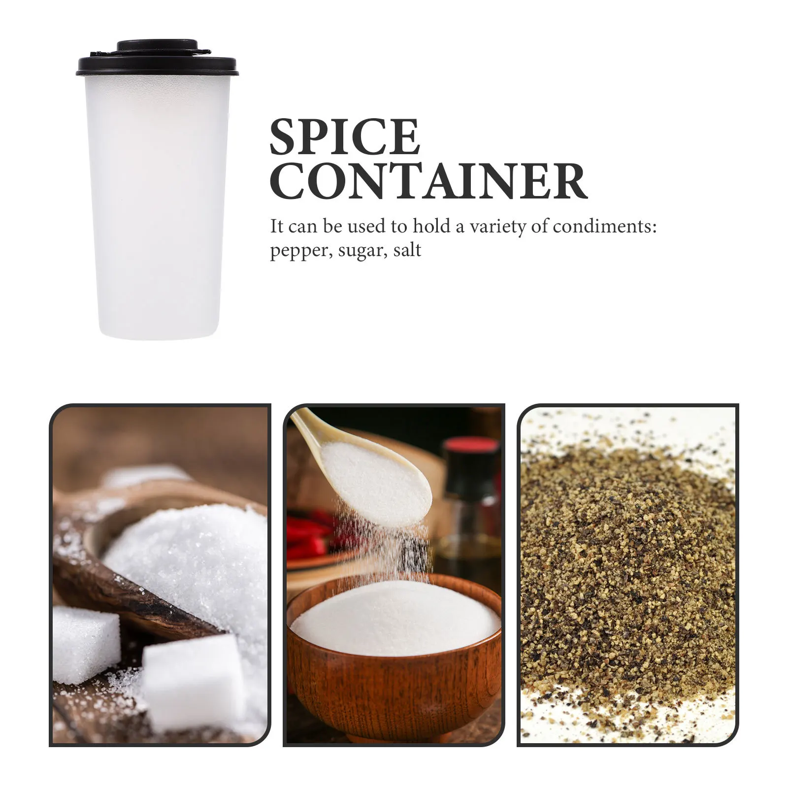 

2Pcs Plastic Seasoning Bottles Portable Spice Containers Condiment Holders Salt Pepper Shakers for Picnic Camping Barbecue Use