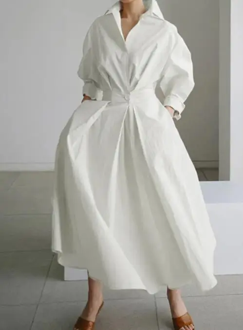 

2025 Autumn and Winter Casual Style High-End Long Sleeved Cardigan Long Skirt Dress Women's Clothing