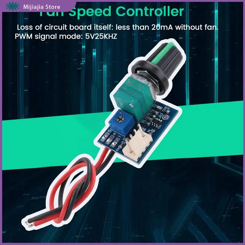 1 шт. ШИМ-контроллер скорости вентилятора 12 В постоянного тока, регулируемый 0%-100% с ручным переключателем, 4-проводной регулятор скорости вентилятора, шумоподавление