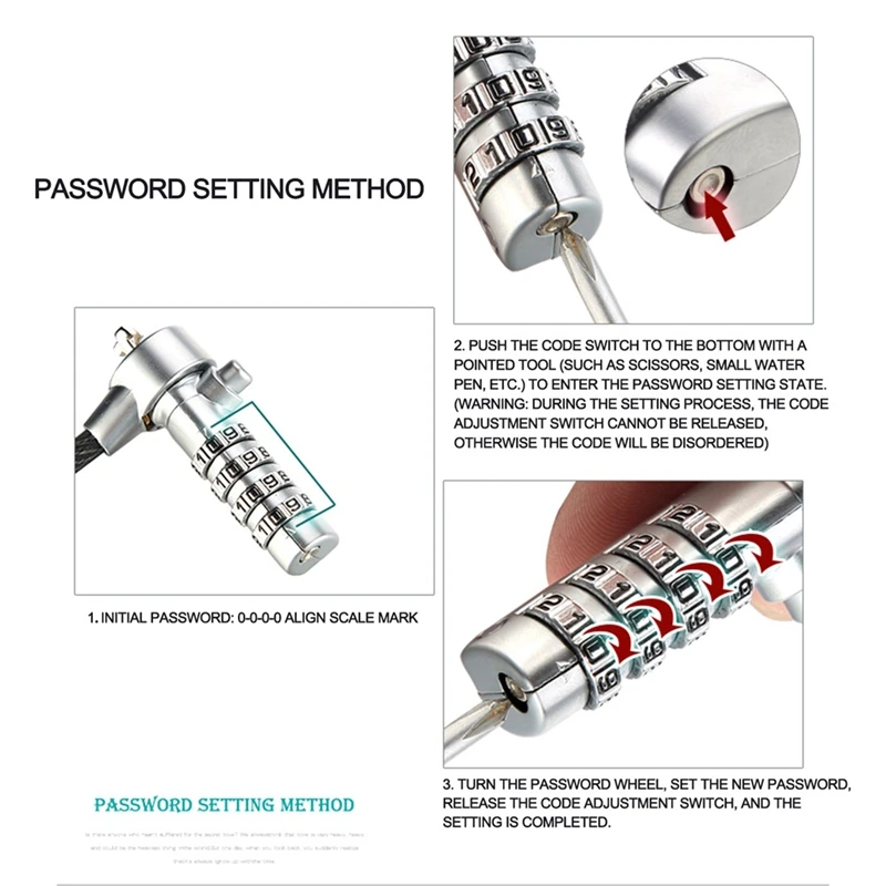 TTKK-candado antirrobo para ordenador portátil, candado de 2 metros de largo con contraseña, Monitor LCD, oferta