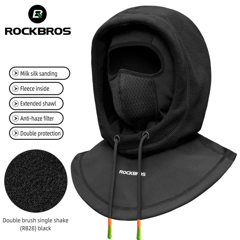 ROCKBROS Winter Cycling Mask Fleece Thermal Keep Warm Windproof Full Face Mask Balaclava Ski Mask Fishing Skiing Hat Headwear