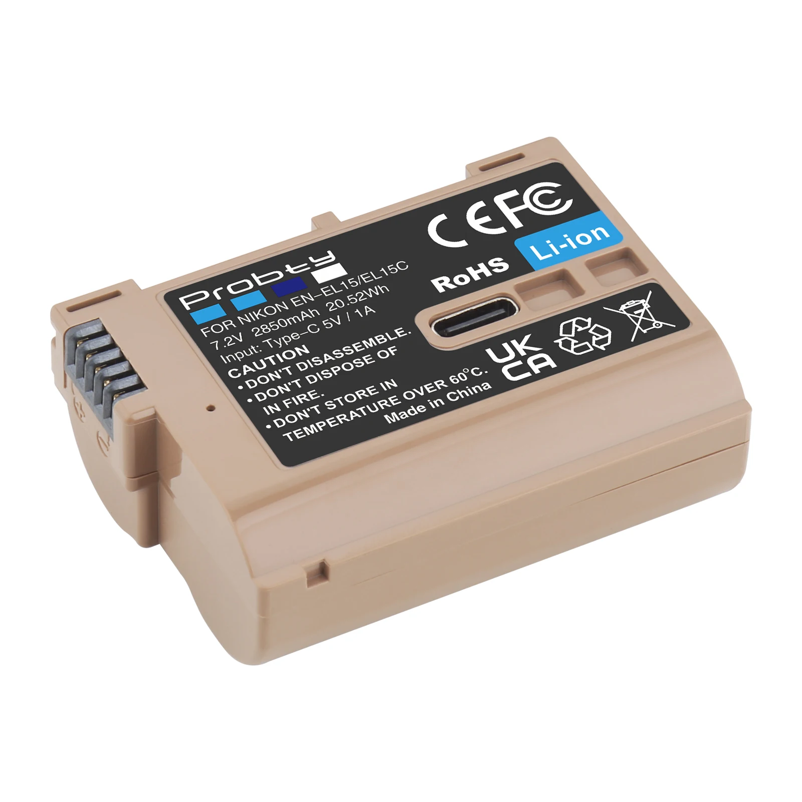 EN-EL15C EN-EL15B EN-EL15 Battery with Type-C Port for Nikon Z5 D850 Z6 Z7 D780 D750 D810 D7000 D7500 Z6 ii  V1 Camera