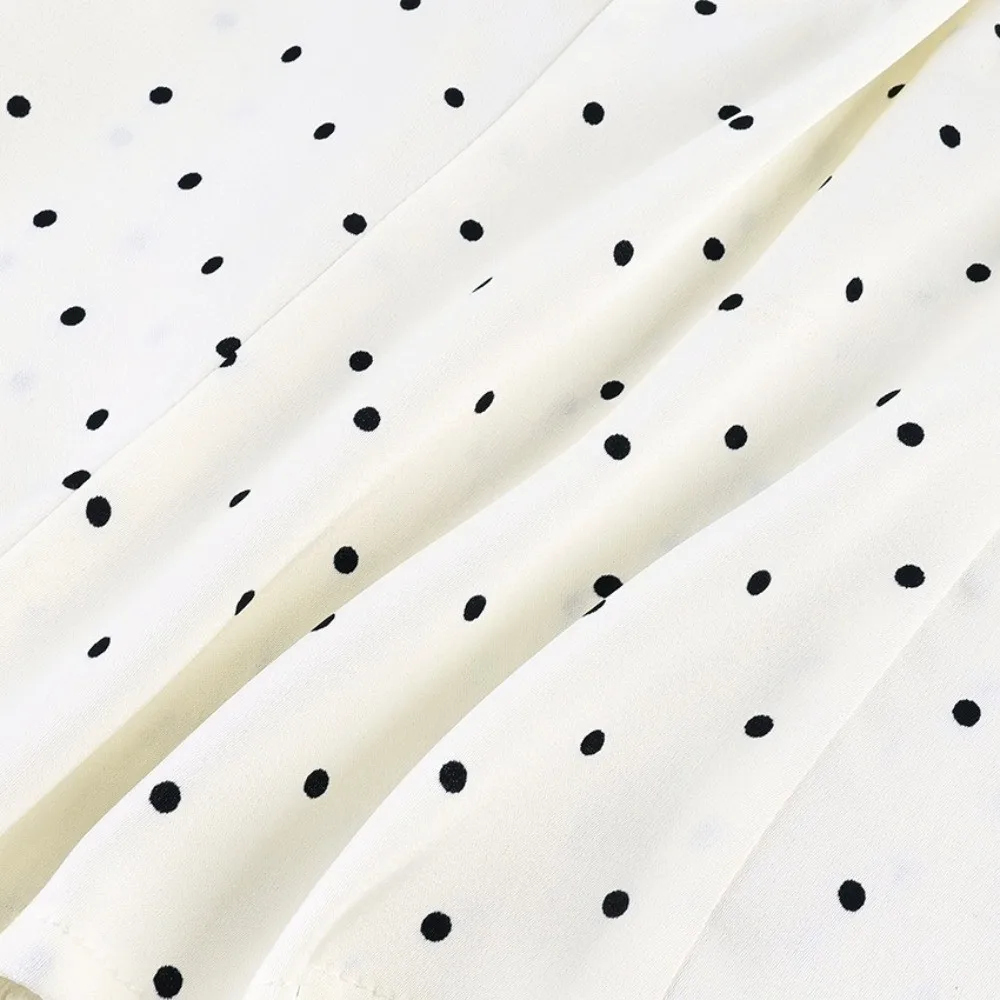 Street Chic Spaghetti Strap Polka Dot Tank Top Square Neck Off-shoulder Sleeveless Silk Vest Slim Cropped Lace Camis Female