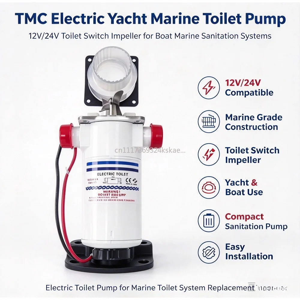 For TMC Electric Yacht Marine Toilet Pump 12V24V Toilet Switch Impeller