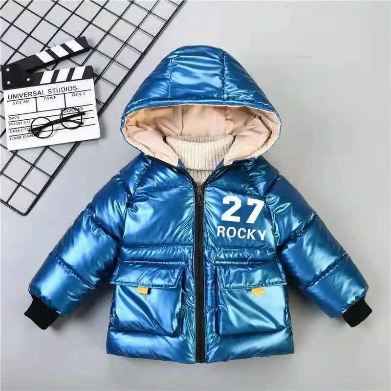 

Boys Coat Cotton Jacket Windbreak Outerwear 202Boys 4 Lapel Winter Autumn Thicken Warm Cotton Christmas Gift Children's Clothing