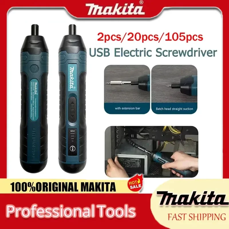 

Makita Multi-function Torque Repair 2pcs/20pcs/105pcs Mini Cordless Electric Screwdriver 1300mah Rechargeable Adjustment Drill