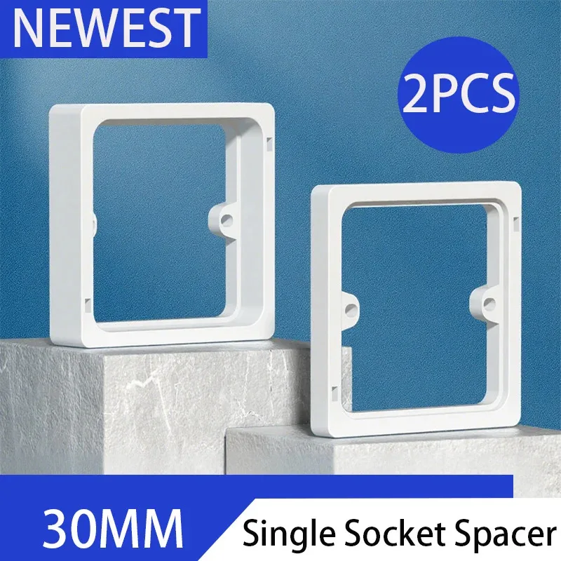 30mm Single Socket Spacer With Screws Fixture Surface-Box Square Spacer Frame Single Socket Light Switch Surround Switches Parts