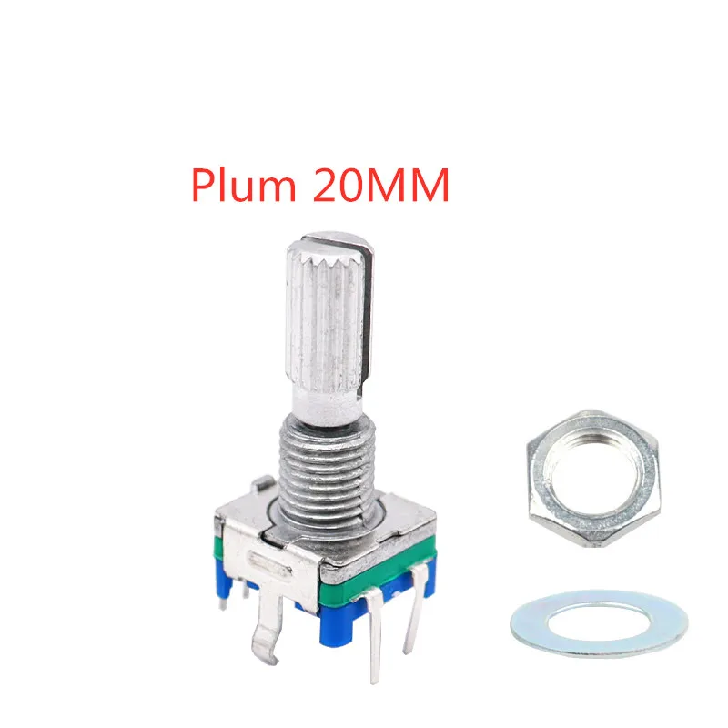 2/5/10 stks/partij 20 Positie 360 Graden Roterende Encoder EC11 Drukknop 5Pin Handvat Lange 15/20 MM Met Een Ingebouwde Drukknop